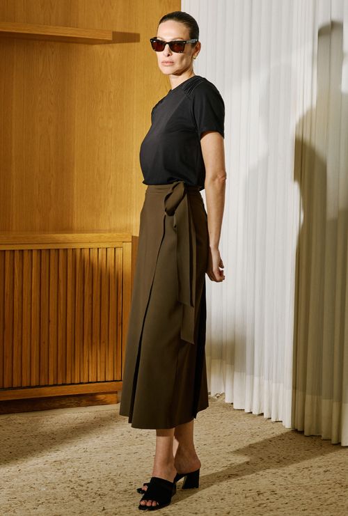 Saia Abecacia Midi Marrom