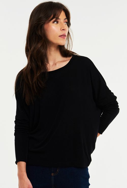 Blusa New Badajoz em Modal Ampla Preto