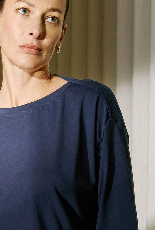 T-Shirt Genovesa em Algodão Pima Deep Blue