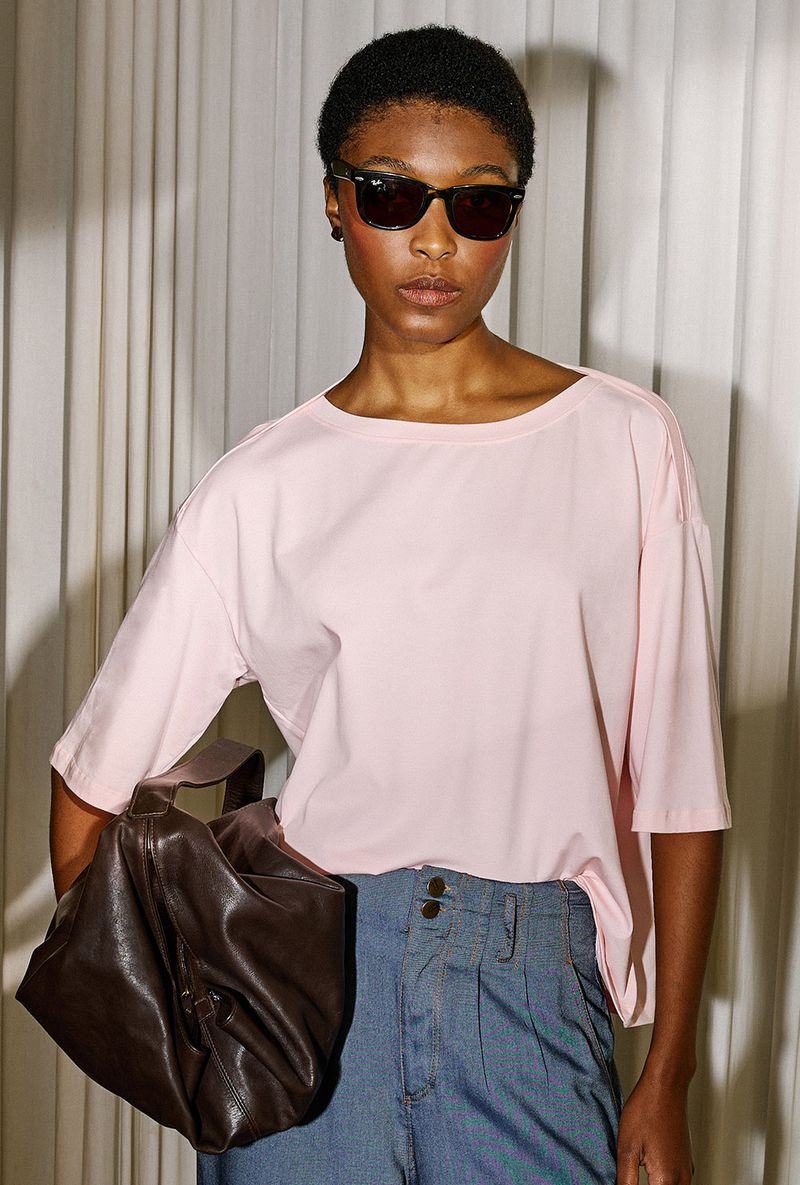01 T-Shirt Genovesa Rosa quartzo