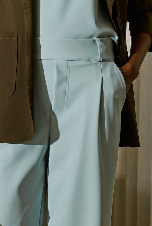 Calça Alfaiataria Reta Cascade Azul Ceu