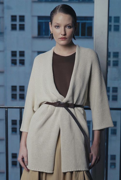 Kimono Açores Tricot Oversized Areia