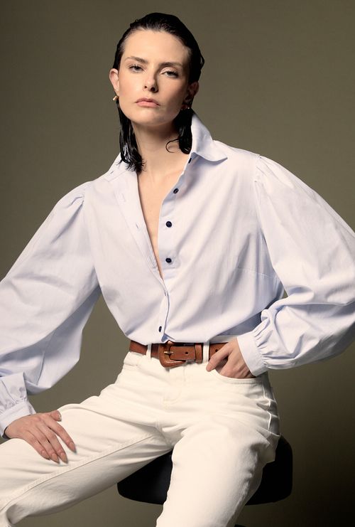 Camisa Manga Longa Guishan Azul Claro