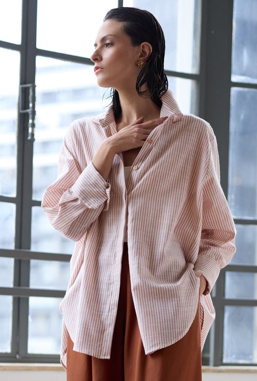 Camisa Oversized Doumeria Caramelo