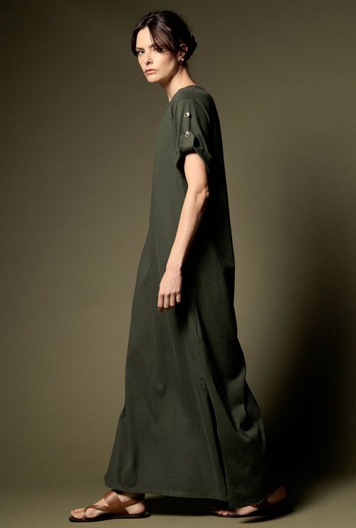 Vestido T-Shirt Cesciatto Verde Militar