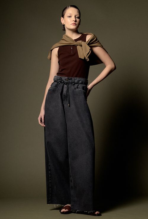 Calça Reta Egeu Jeans Preto