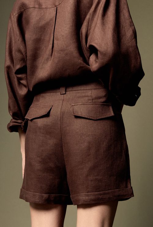 Shorts Marau Bolsos Embutidos Marrom