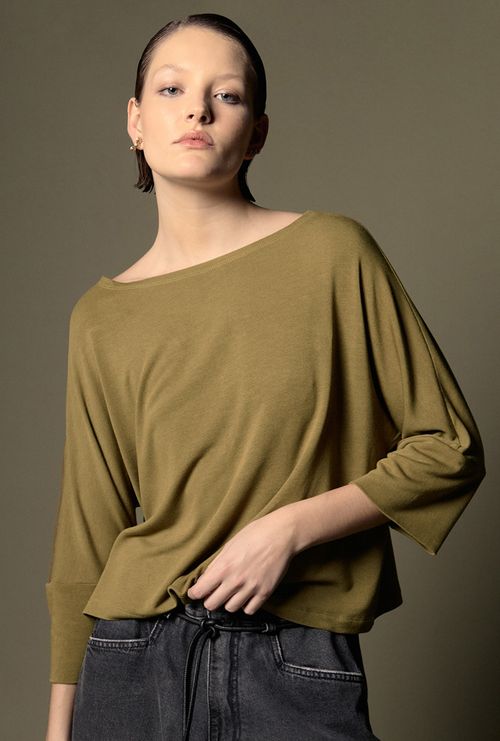 Blusa Organi Em Modal Verde Savana