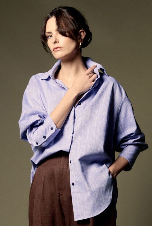 Camisa Inchi Oversized Azul Jeans