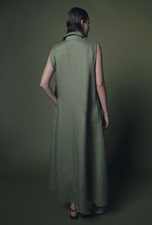 Chemise Longuete Evase Cies Verde Oliva