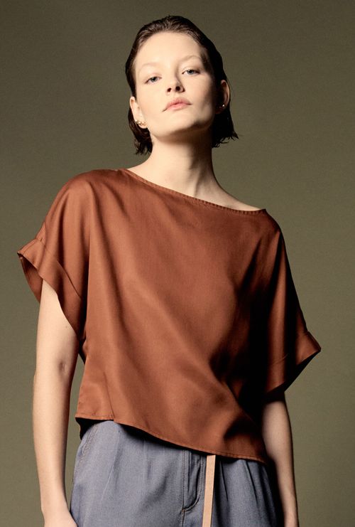 Blusa Ancara Lyocell Marrom
