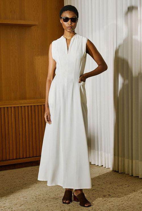 Vestido Guafo Crepe Patou Off White