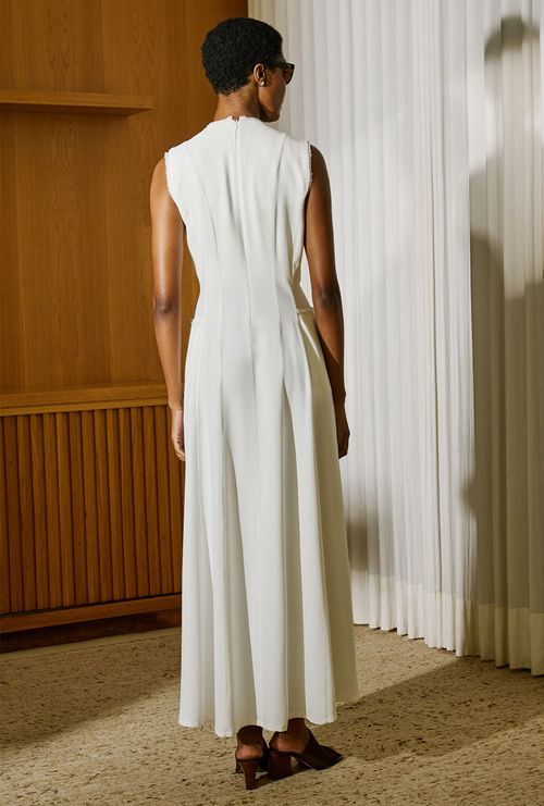 Vestido Guafo Crepe Patou Off White