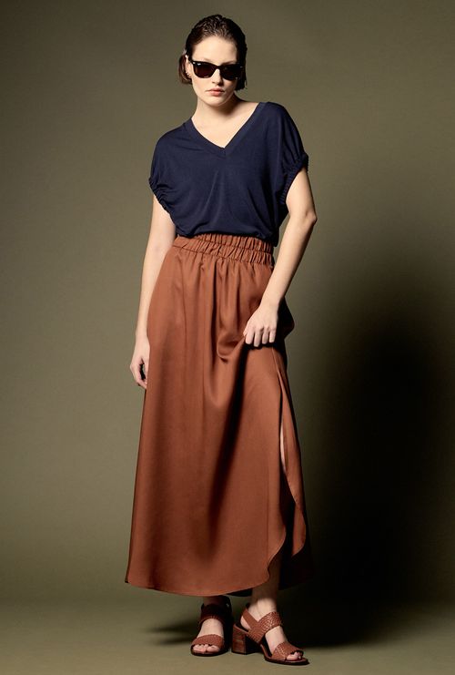 Saia Midi Chelba Marrom