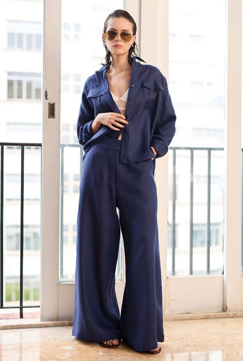 Calça Pantalona Cache Marinho