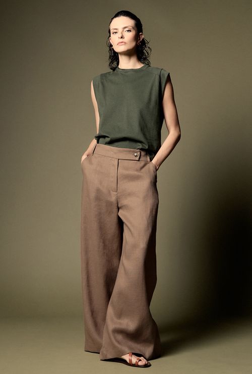 Calca Pantalona Cache Marrom