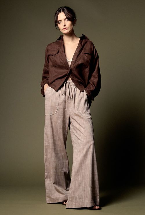 Calça Izu Algodão Orgânico Marrom