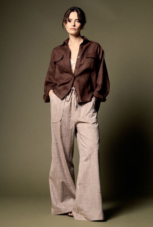 Calça Izu Algodão Orgânico Marrom