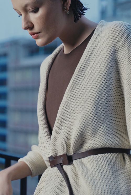 Cinto Fino de Couro Gallipoli Marrom Escuro