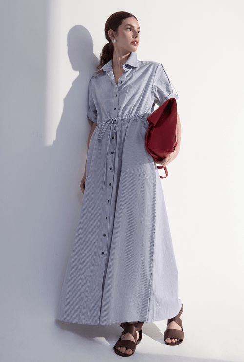 Vestido Longo Jônicas Listra Marinho