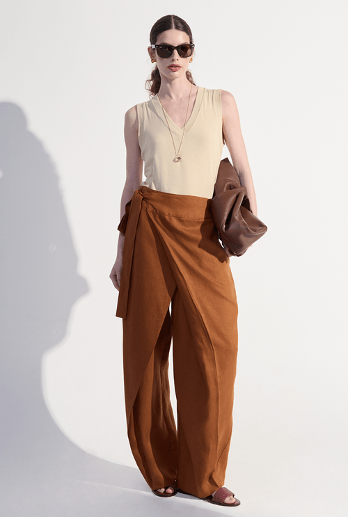 Calça Saia em Linho New Dugi Castor