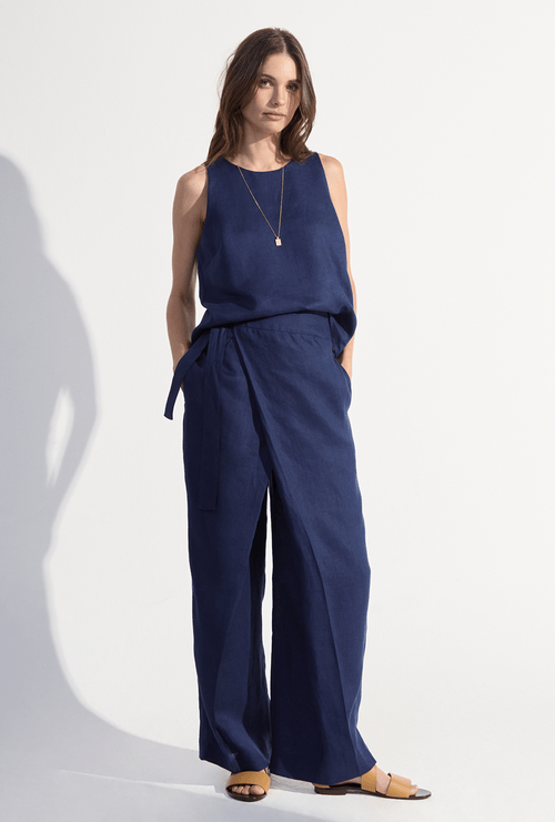 Calça Saia em Linho New Dugi Marinho