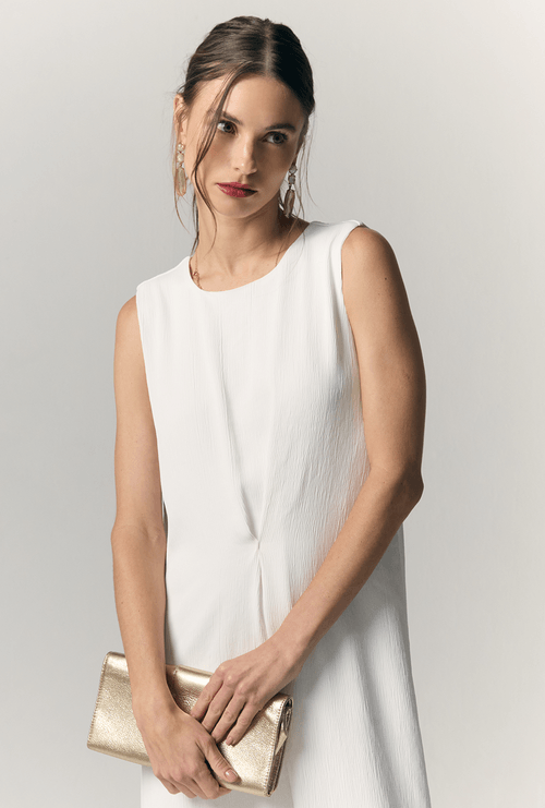 Vestido Hashima Longo Sem Mangas Off White