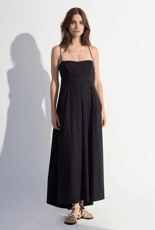 Vestido Longo Alças Finas Liancourt Preto