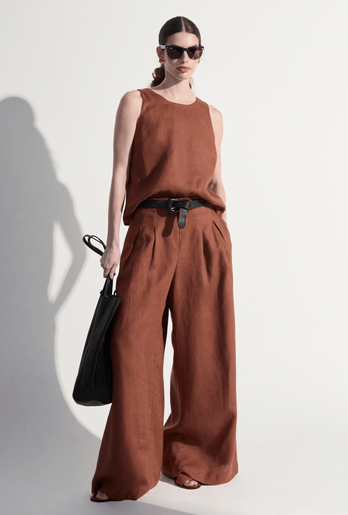 Calça New Despotico em Linho Marrom