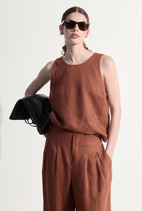 Calça New Despotico em Linho Marrom