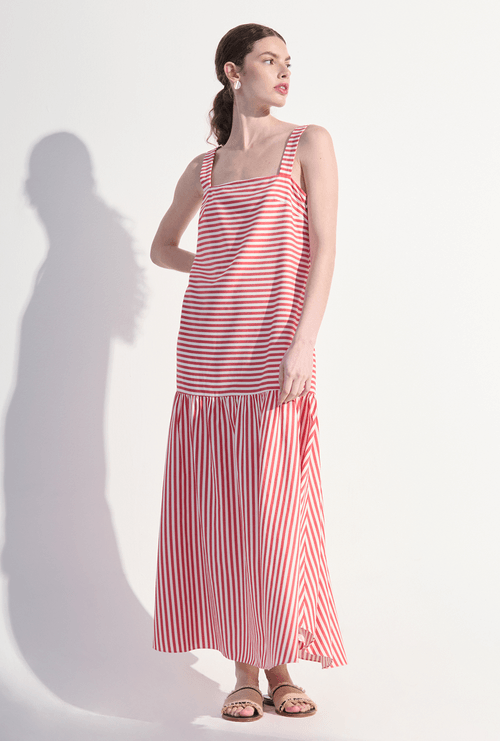 Vestido Regata Alças Largas Inagua Vermelho