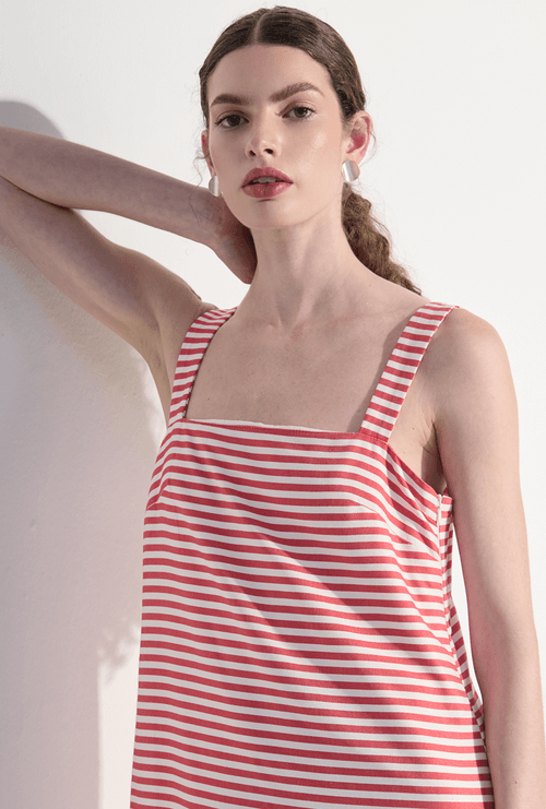 Vestido Regata Alças Largas Inagua Vermelho