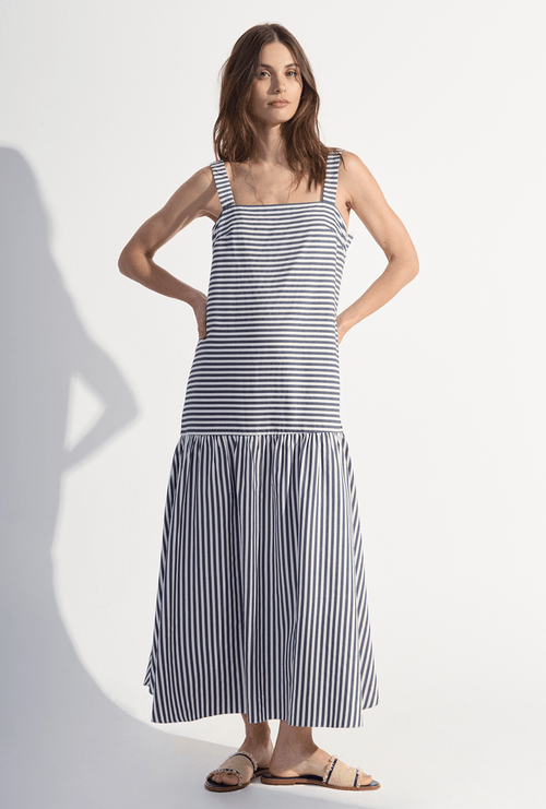 Vestido Regata Alças Largas Inagua Marinho