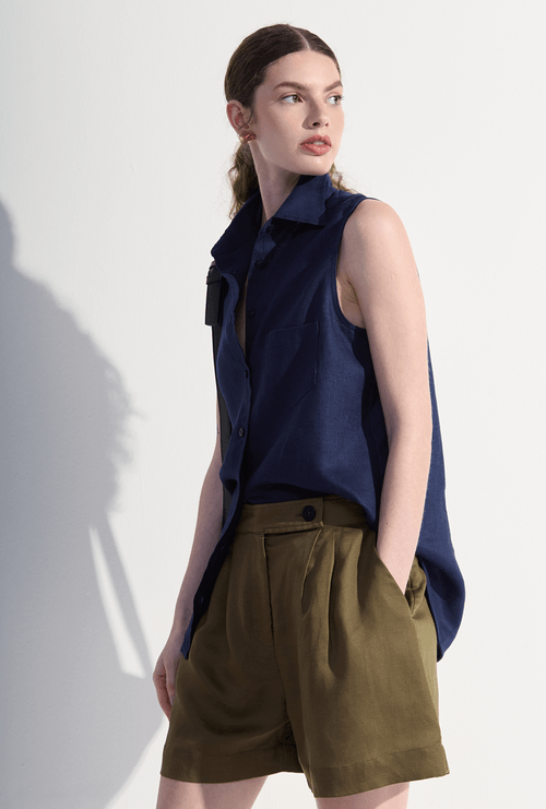 Shorts Alfaiataria Bolso Faca Divar Verde Oliva