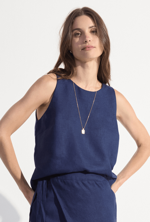 Regata New Cameri em Linho Marinho