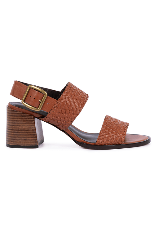 Sandalia Graz em Couro Salto Bloco Scotch
