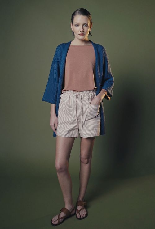 Shorts Girona Listrado Caramelo