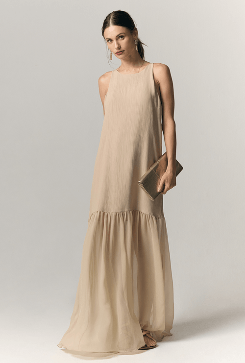 Vestido Longo Refinado Hamburgo Pérola