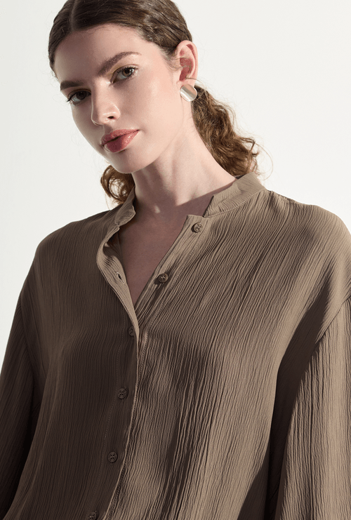Camisa Básica Oversized Ducie Fume