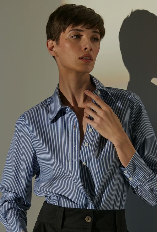 Camisa Alfaiataria Cortona Listra Azul