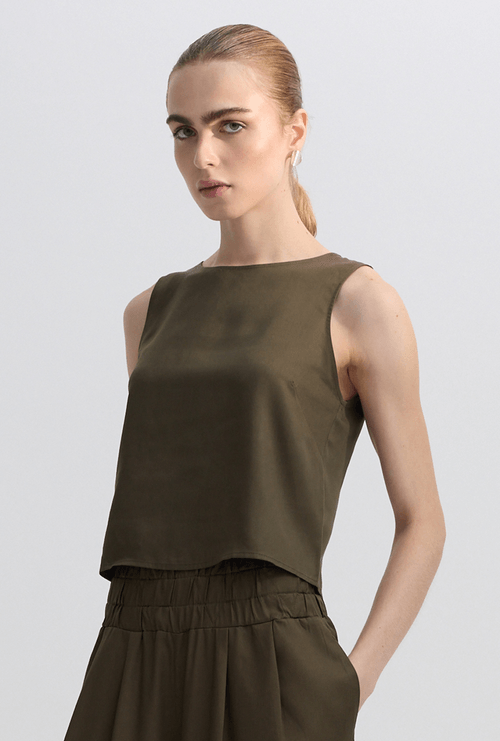 Regata Stiniva Em Lyocell Cropped Verde Oliva