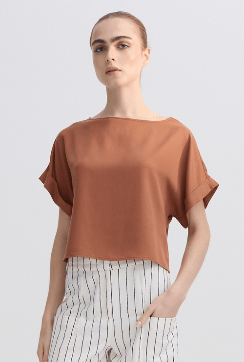 Blusa Ancara Lyocell Marrom