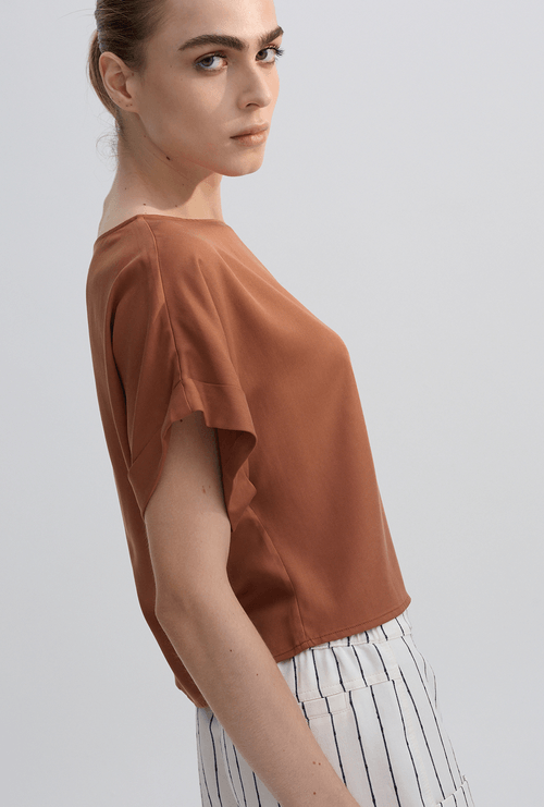 Blusa Ancara Lyocell Marrom