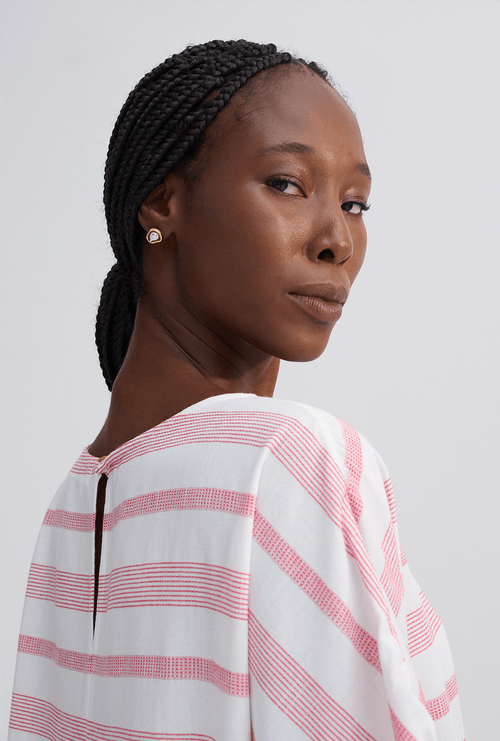 Vestido Lavezzi Listrado Vermelho