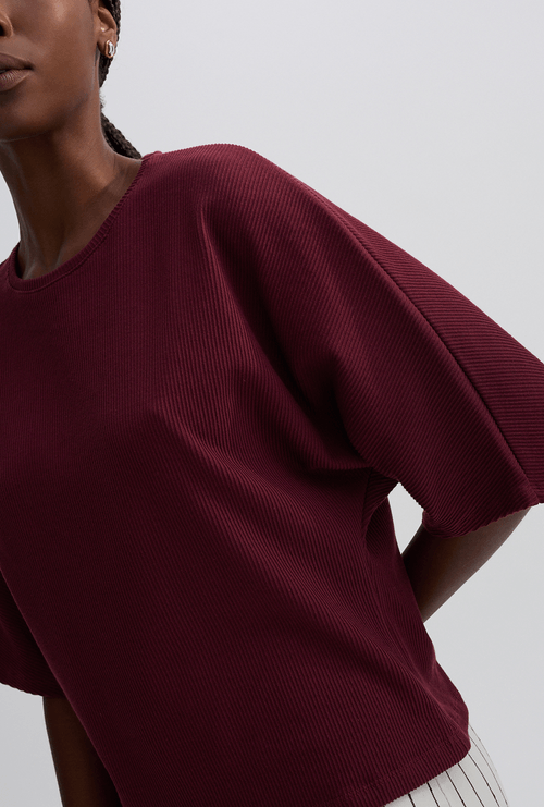 T-Shirt Lelio Texturizada Bordeaux