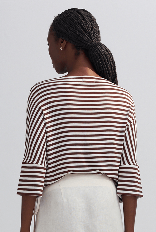 Blusa Organi em Modal Listra Marrom
