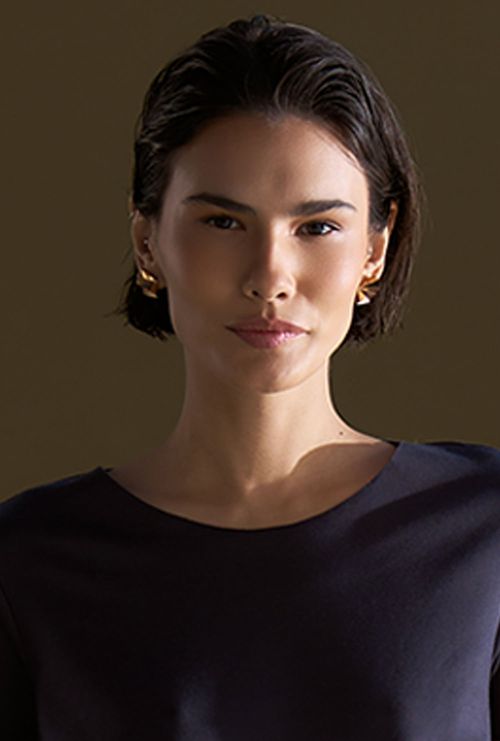 Blusa La Mona Lyocell Azul Noite