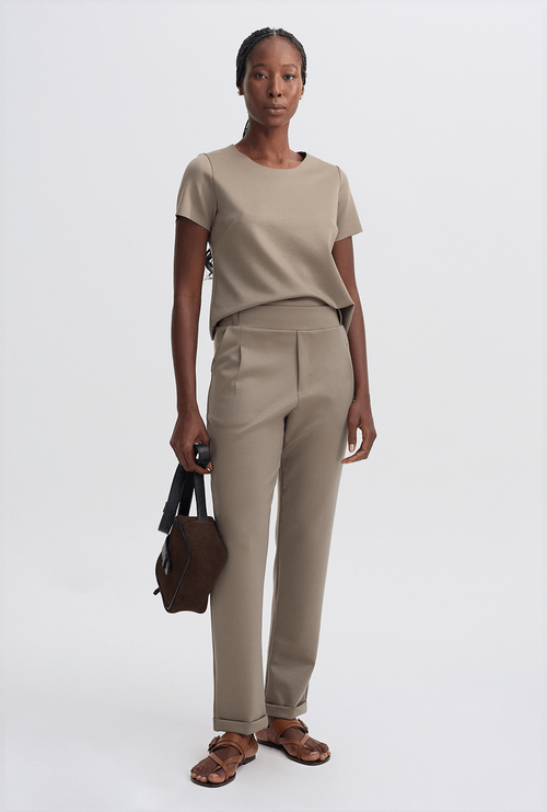 Calça Navarro Alfaiataria Malha Lyocell Caqui