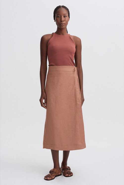 Saia Longa Litiry em Linho Capuccino