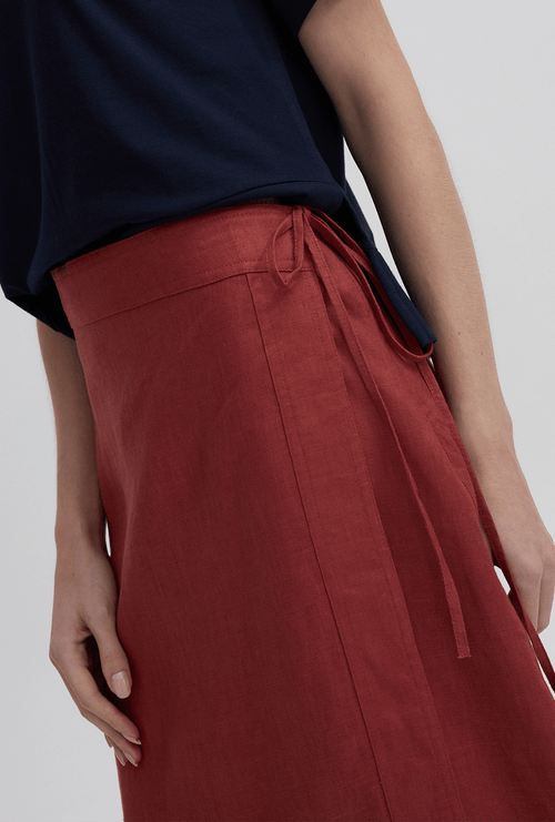 Saia Longa Litiry em Linho Goiaba